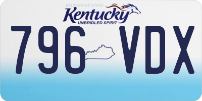 KY license plate 796VDX