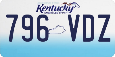 KY license plate 796VDZ