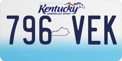 KY license plate 796VEK