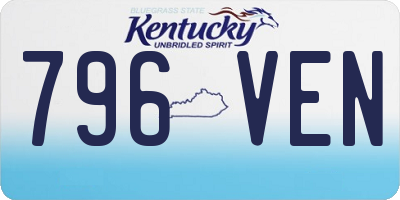 KY license plate 796VEN
