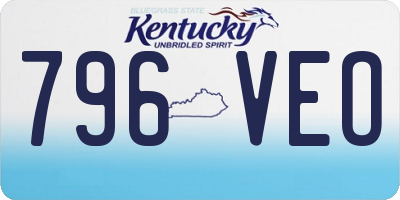 KY license plate 796VEO