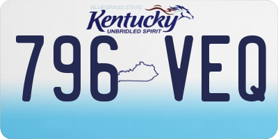 KY license plate 796VEQ