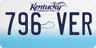 KY license plate 796VER