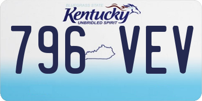 KY license plate 796VEV