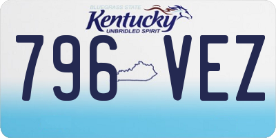 KY license plate 796VEZ