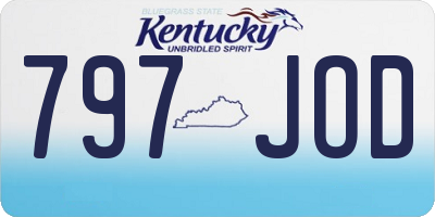 KY license plate 797JOD