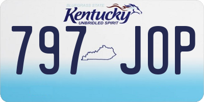 KY license plate 797JOP