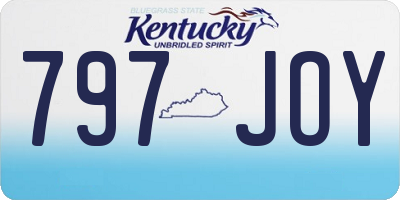 KY license plate 797JOY