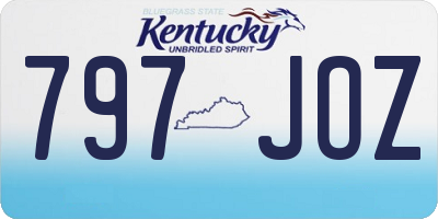 KY license plate 797JOZ