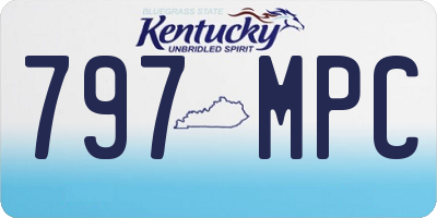 KY license plate 797MPC
