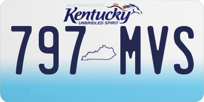 KY license plate 797MVS