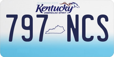 KY license plate 797NCS