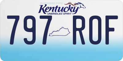 KY license plate 797ROF