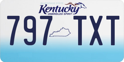 KY license plate 797TXT