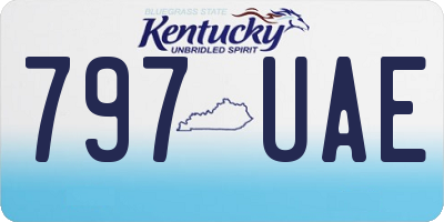 KY license plate 797UAE