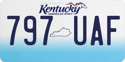 KY license plate 797UAF