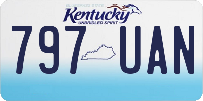 KY license plate 797UAN
