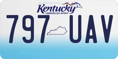 KY license plate 797UAV