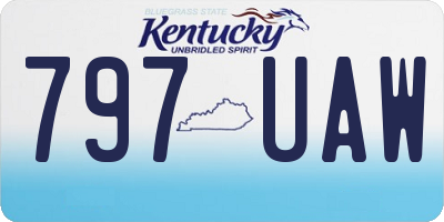 KY license plate 797UAW