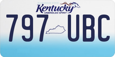KY license plate 797UBC