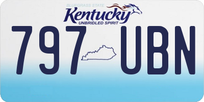 KY license plate 797UBN
