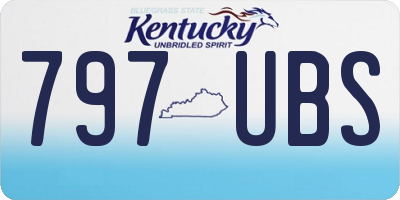 KY license plate 797UBS