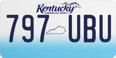 KY license plate 797UBU