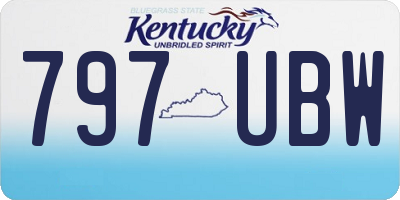 KY license plate 797UBW