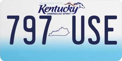 KY license plate 797USE
