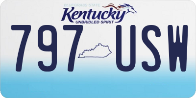 KY license plate 797USW