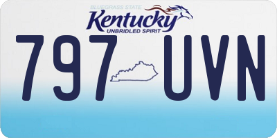 KY license plate 797UVN