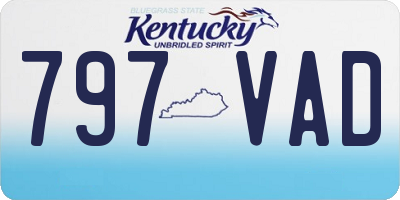 KY license plate 797VAD