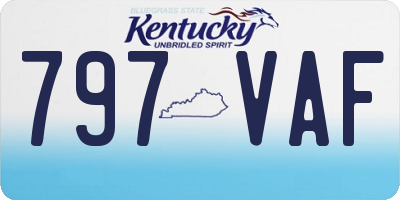 KY license plate 797VAF
