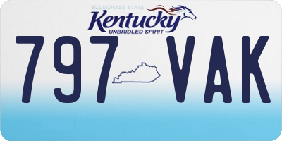 KY license plate 797VAK