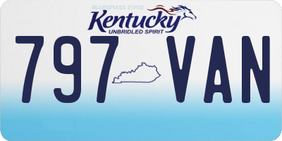 KY license plate 797VAN