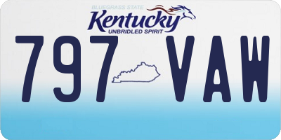 KY license plate 797VAW