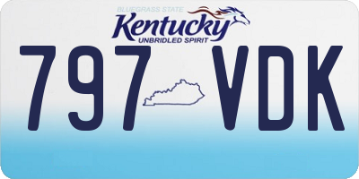 KY license plate 797VDK