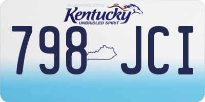 KY license plate 798JCI