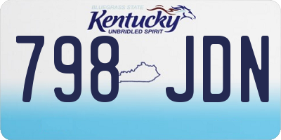 KY license plate 798JDN