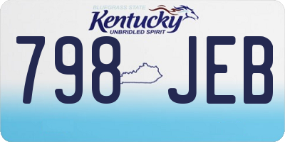 KY license plate 798JEB
