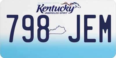KY license plate 798JEM