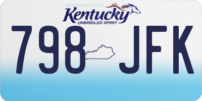 KY license plate 798JFK