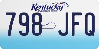 KY license plate 798JFQ