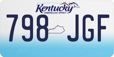 KY license plate 798JGF