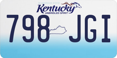 KY license plate 798JGI