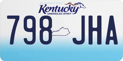 KY license plate 798JHA
