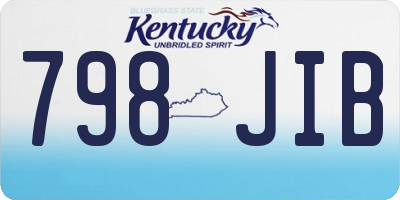 KY license plate 798JIB