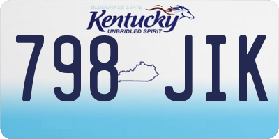 KY license plate 798JIK