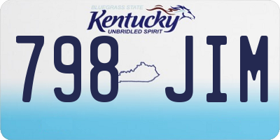 KY license plate 798JIM
