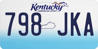 KY license plate 798JKA